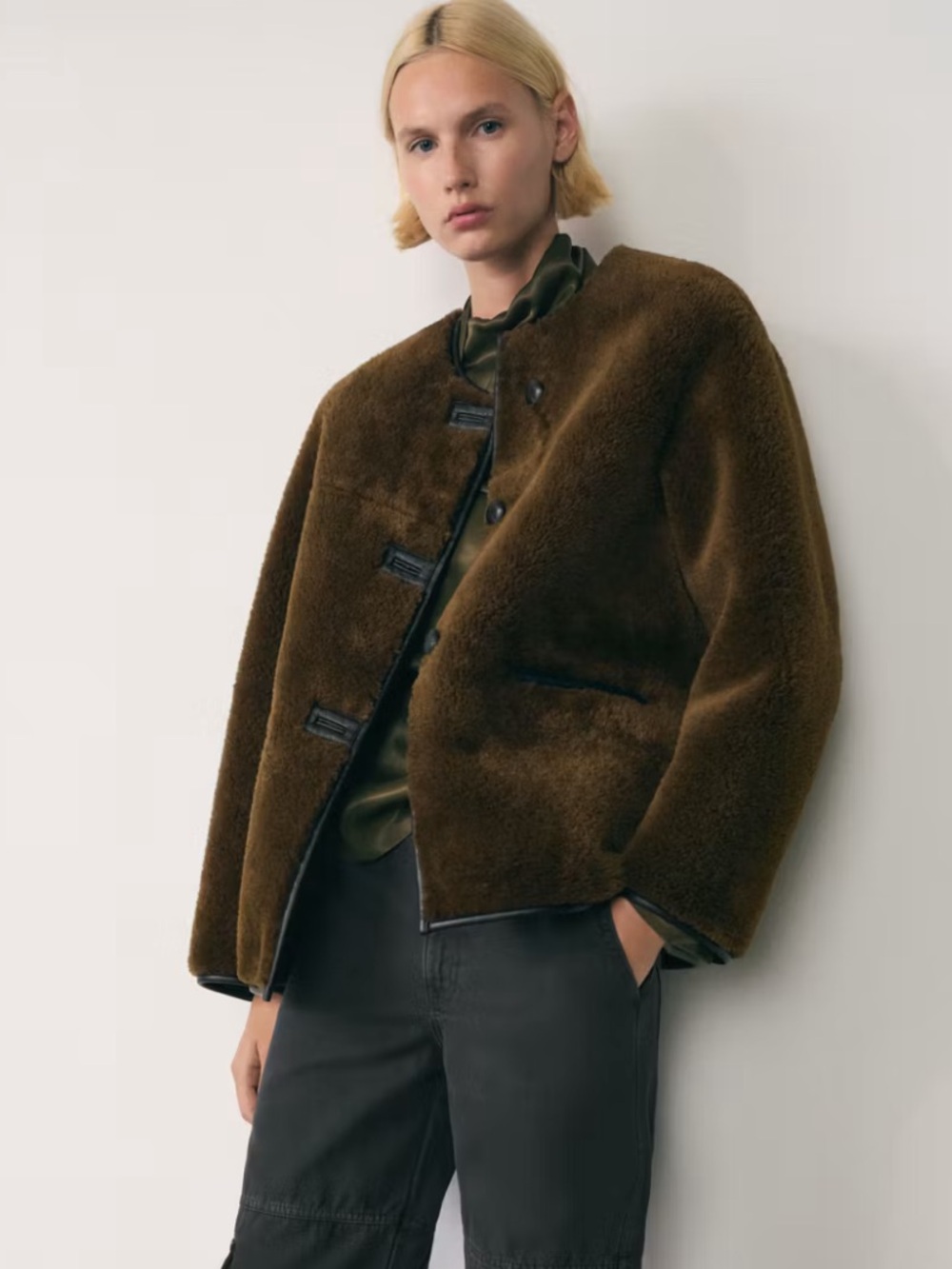 Mango FAUX-FUR COAT WITH APPLIQUÉS Small